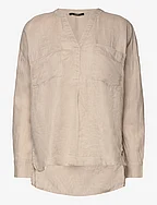Linen blouse - LIGHT TAUPE