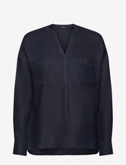 Esprit Collection - Linen blouse - long-sleeved blouses - navy - 0