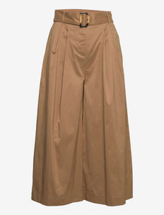 Blended cotton culottes with a belt, Esprit Collection