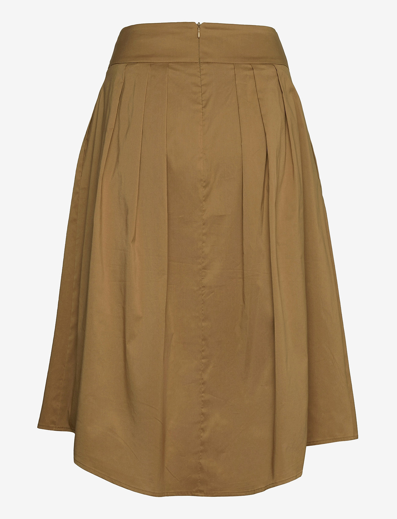 Esprit Collection - Midi skirt with a belt made of blended cotton - bark - 1