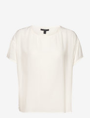 Short sleeve blouse with LENZING™ ECOVERO™ - OFF WHITE
