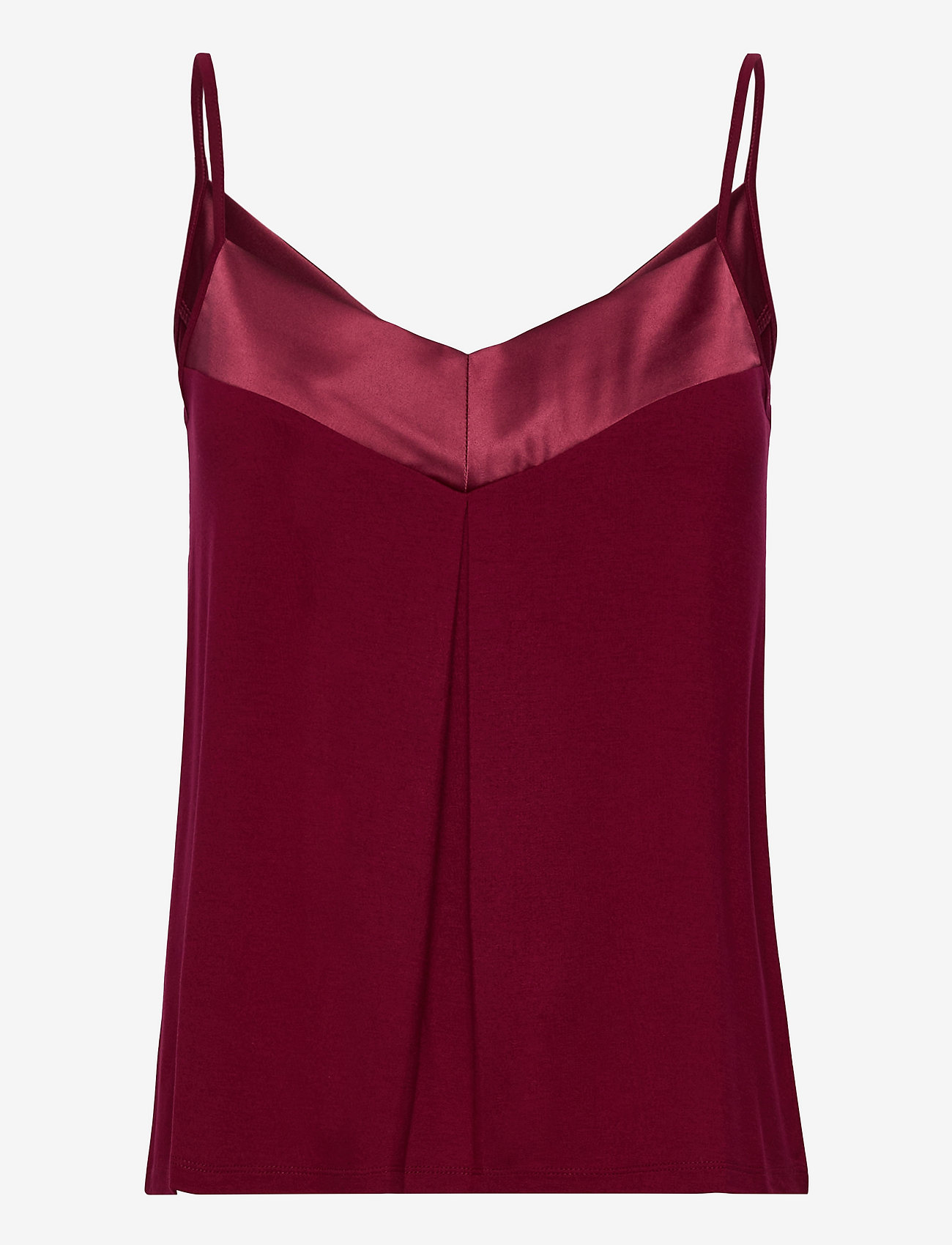Esprit Collection - Jersey top with a satin trim - bordeaux red - 0