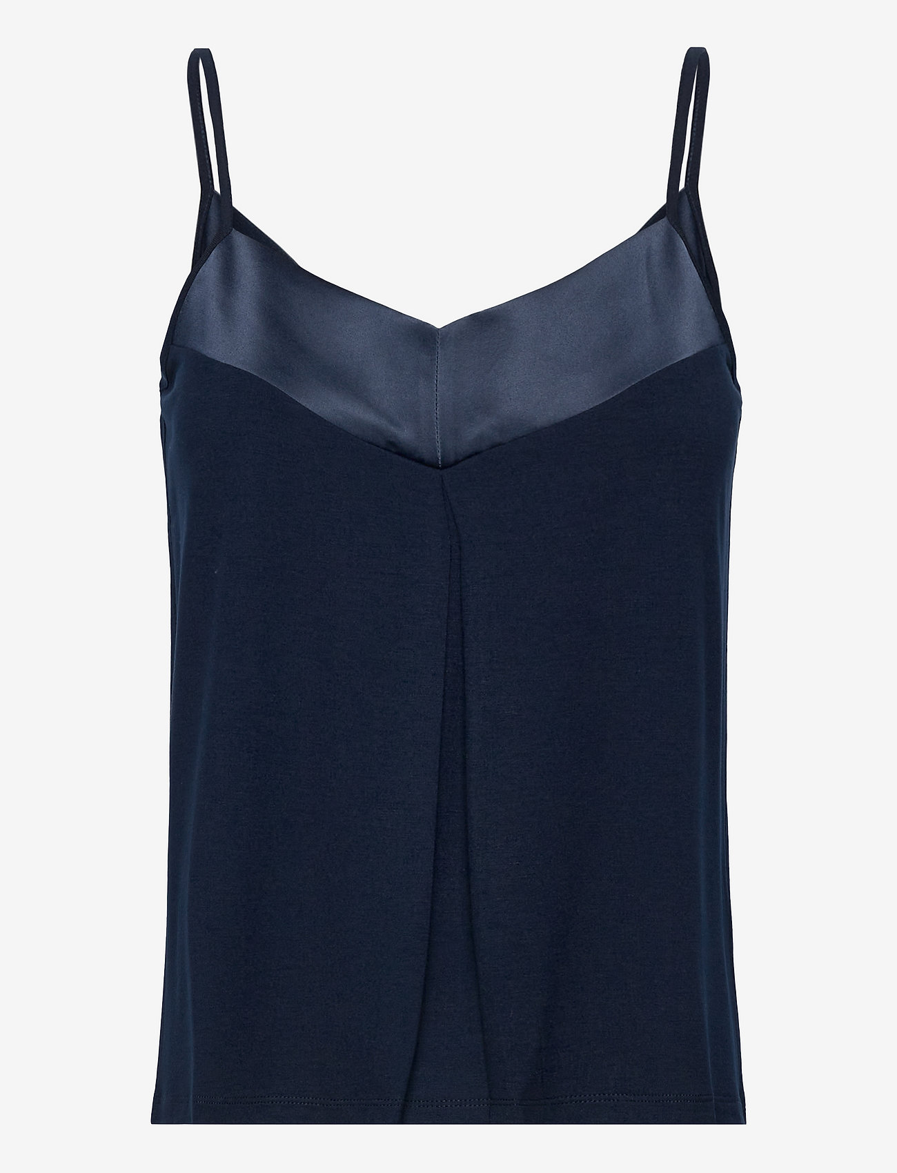 Esprit Collection - Jersey top with a satin trim - navy - 0
