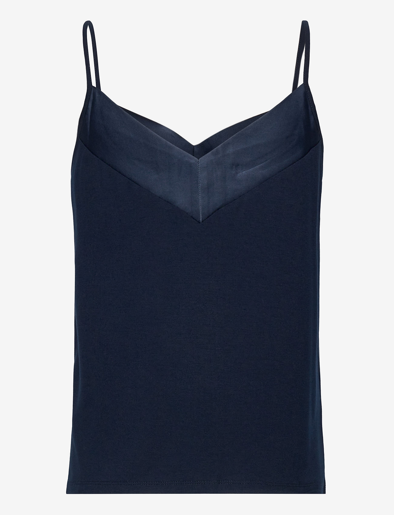 Esprit Collection - Jersey top with a satin trim - navy - 1
