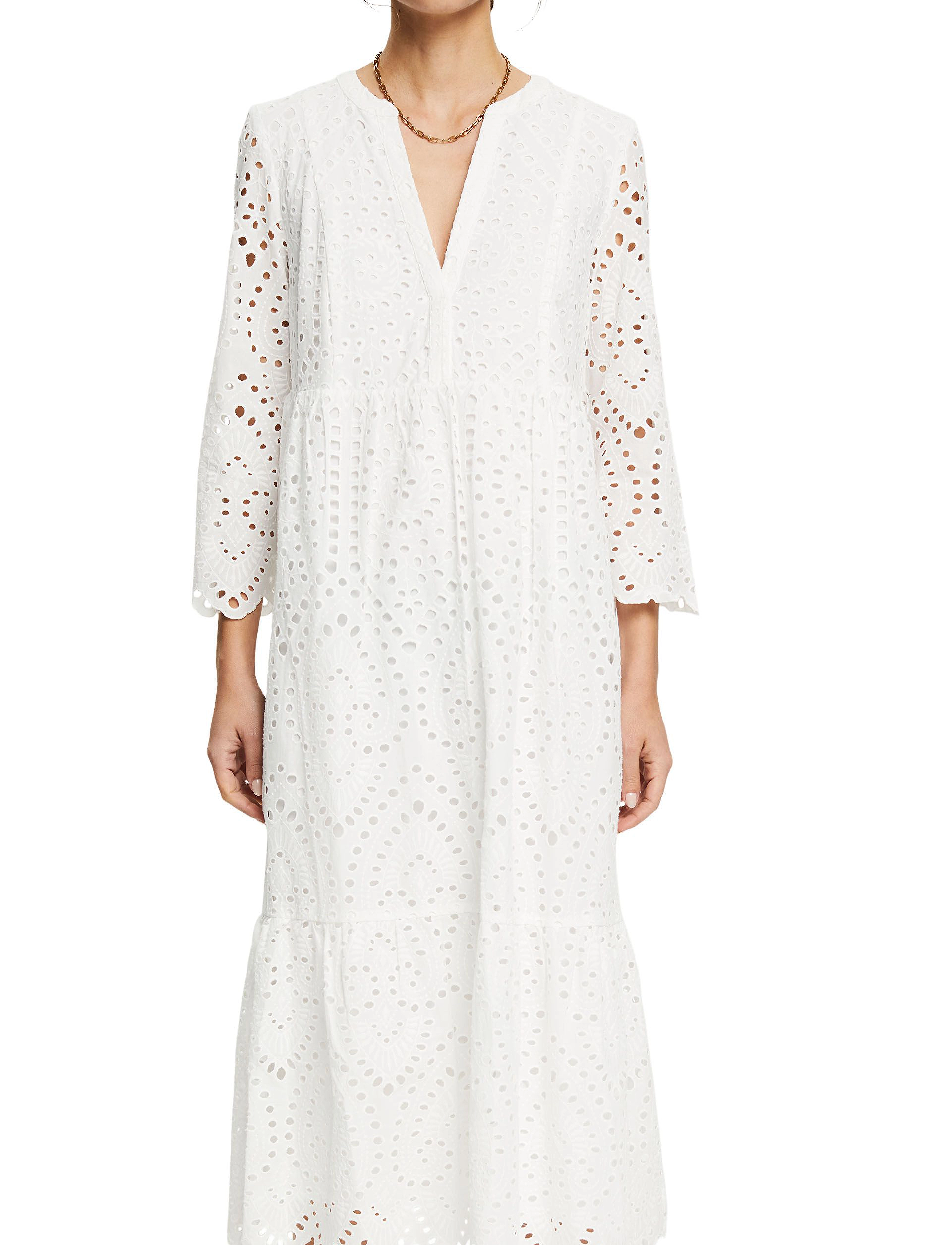 Esprit Collection - Women Dresses light woven midi - white - 2