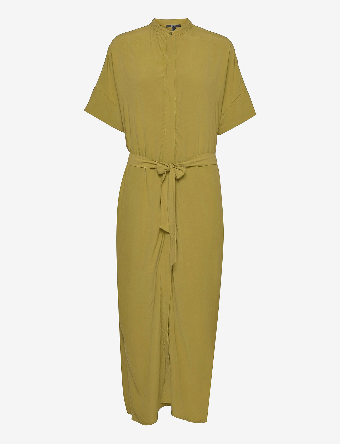 Esprit Collection - Maxi shirt dress with LENZING™ ECOVERO™ - summer dresses - olive - 0