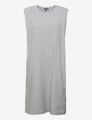 Jersey dress with shoulder pads - OFF WHITE
