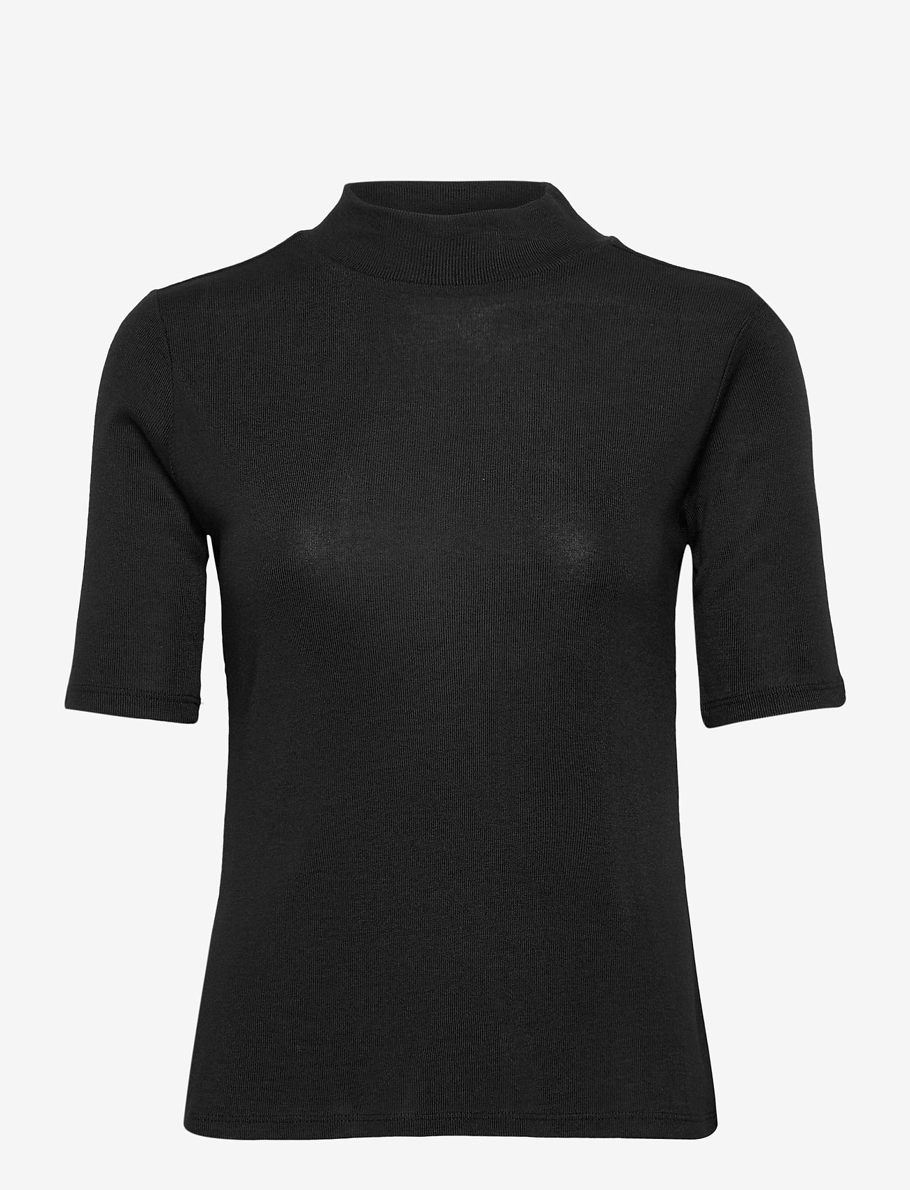 Stand-up collar made of ribbed jersey - BLACK