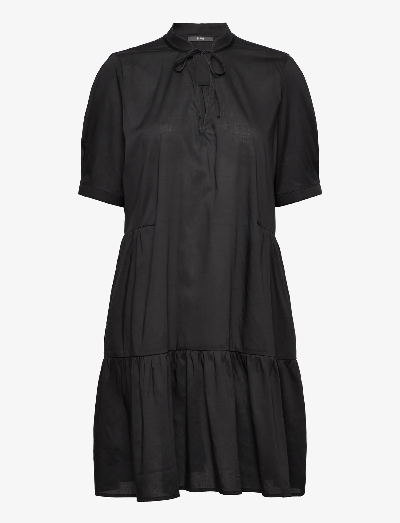 Esprit Collection - Flounced dress with LENZING™ ECOVERO™ - midi dresses - black - 0