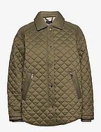 Quilted jacket with turn-down collar - KHAKI GREEN