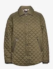 Esprit Collection - Quilted jacket with turn-down collar - kevadjakid - khaki green - 0