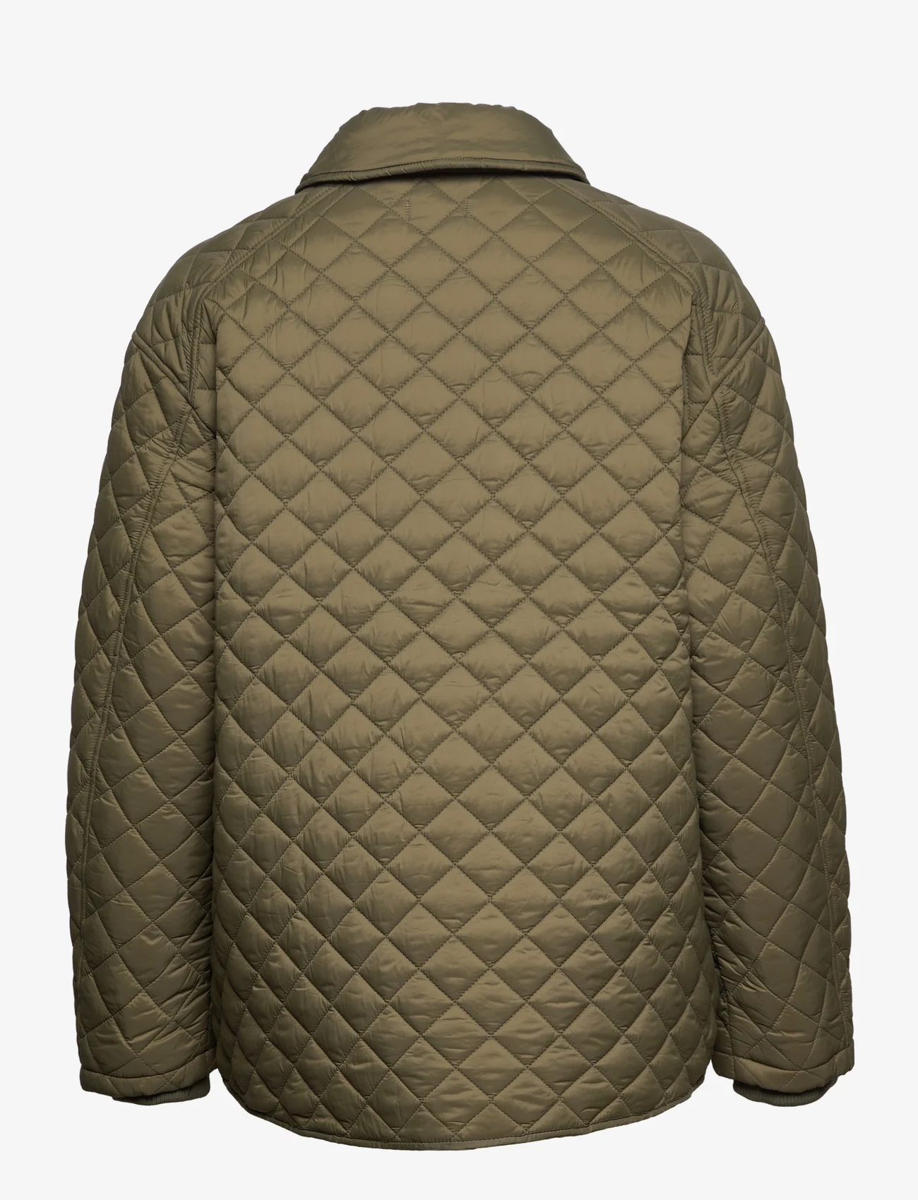 Esprit Collection - Quilted jacket with turn-down collar - kevadjakid - khaki green - 1