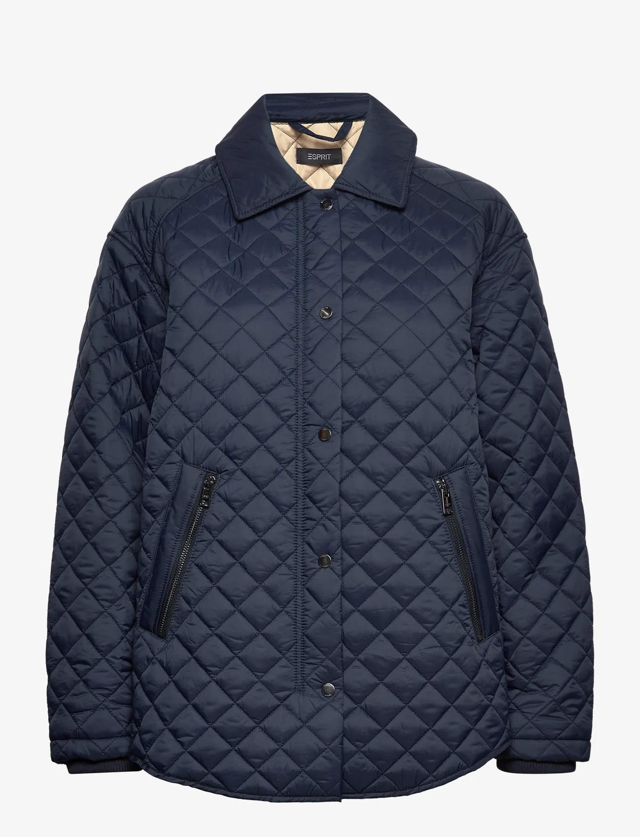 Esprit Collection - Quilted jacket with turn-down collar - quilted jakker - navy - 0