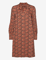 Esprit Collection - Modern, printed LENZING™ ECOVERO™ dress - midi kjoler - camel 4 - 0