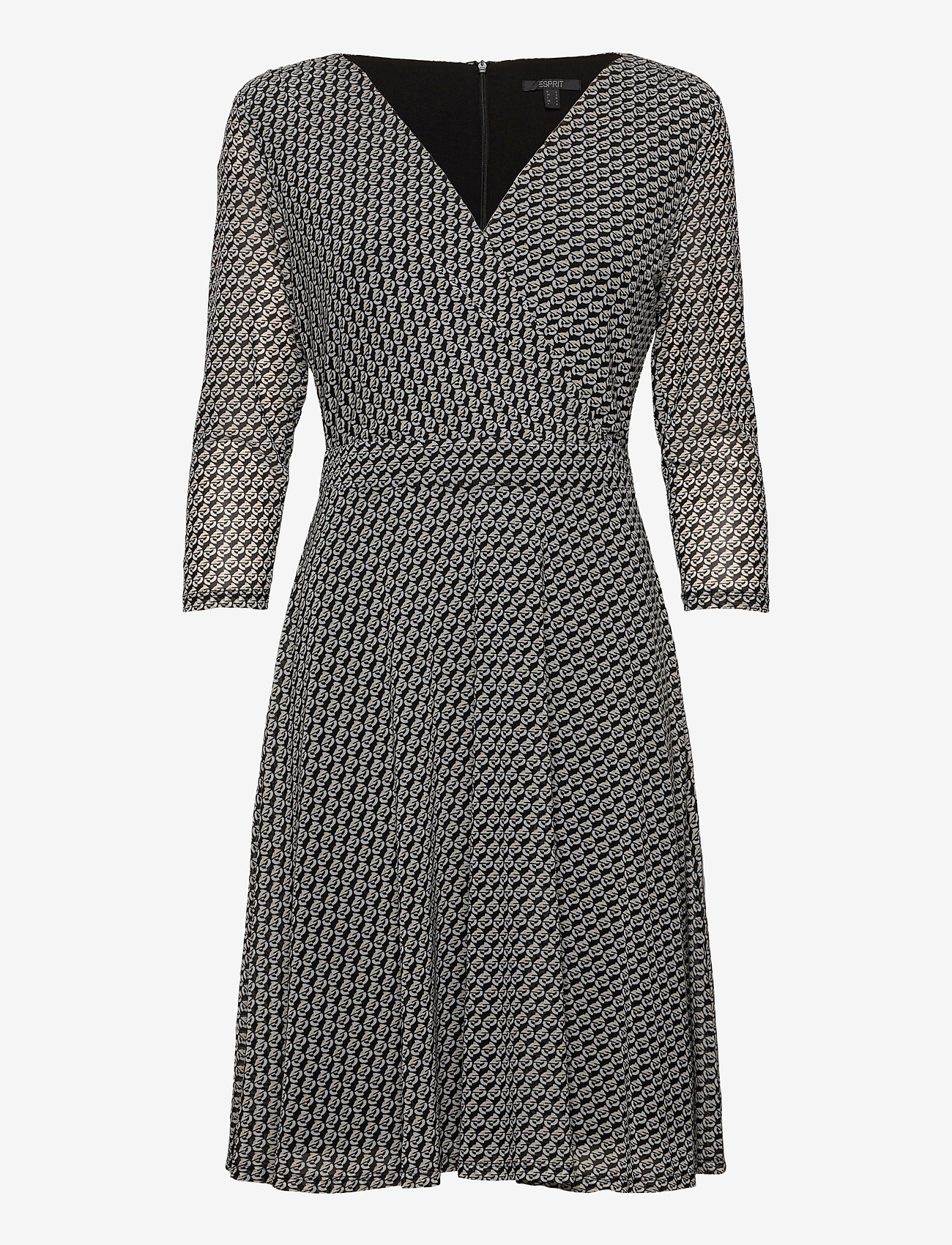 Esprit Collection - Wrap-effect mesh dress - black 3 - 0