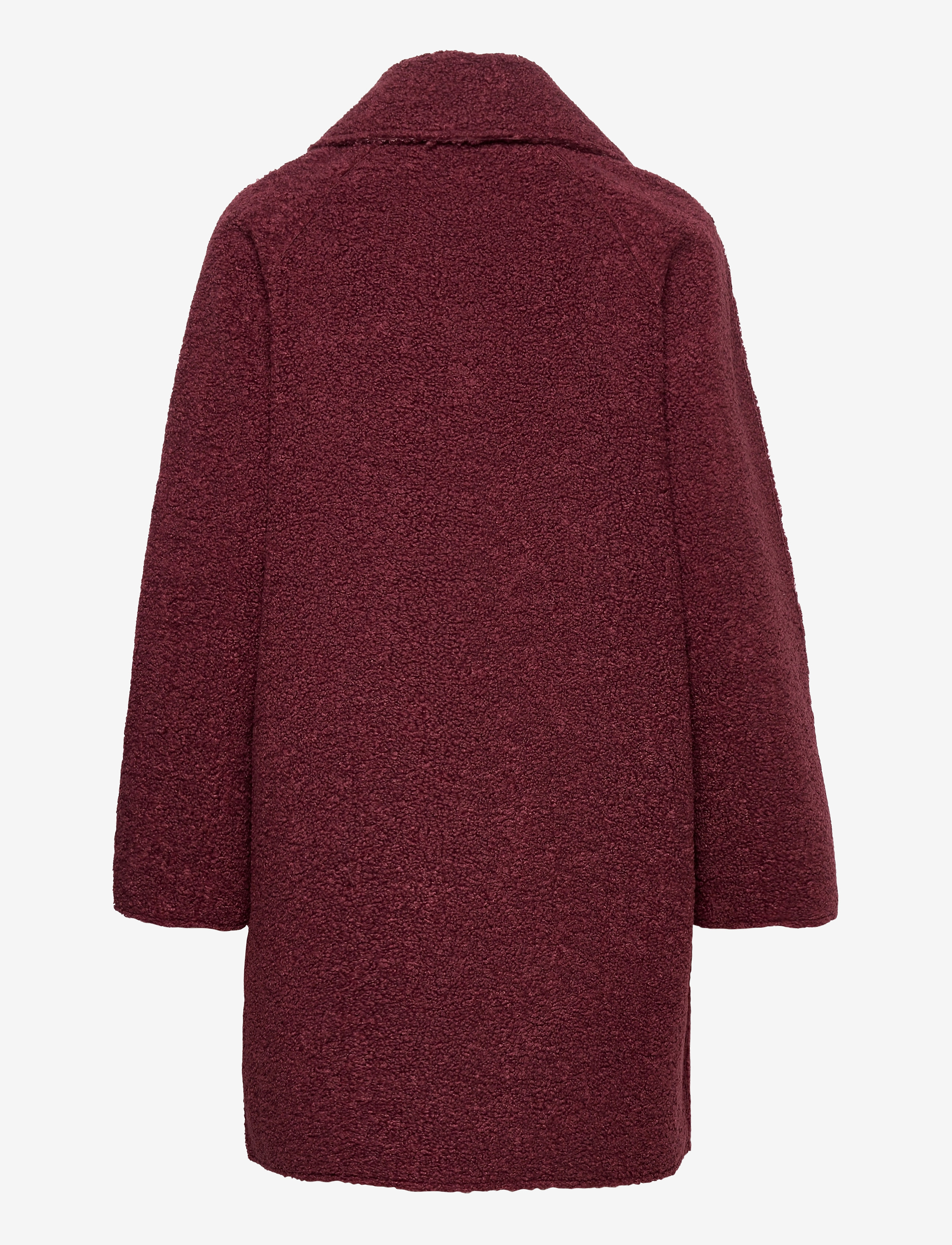 Esprit Collection - Double-faced coat in a plush look - bordeaux red - 1
