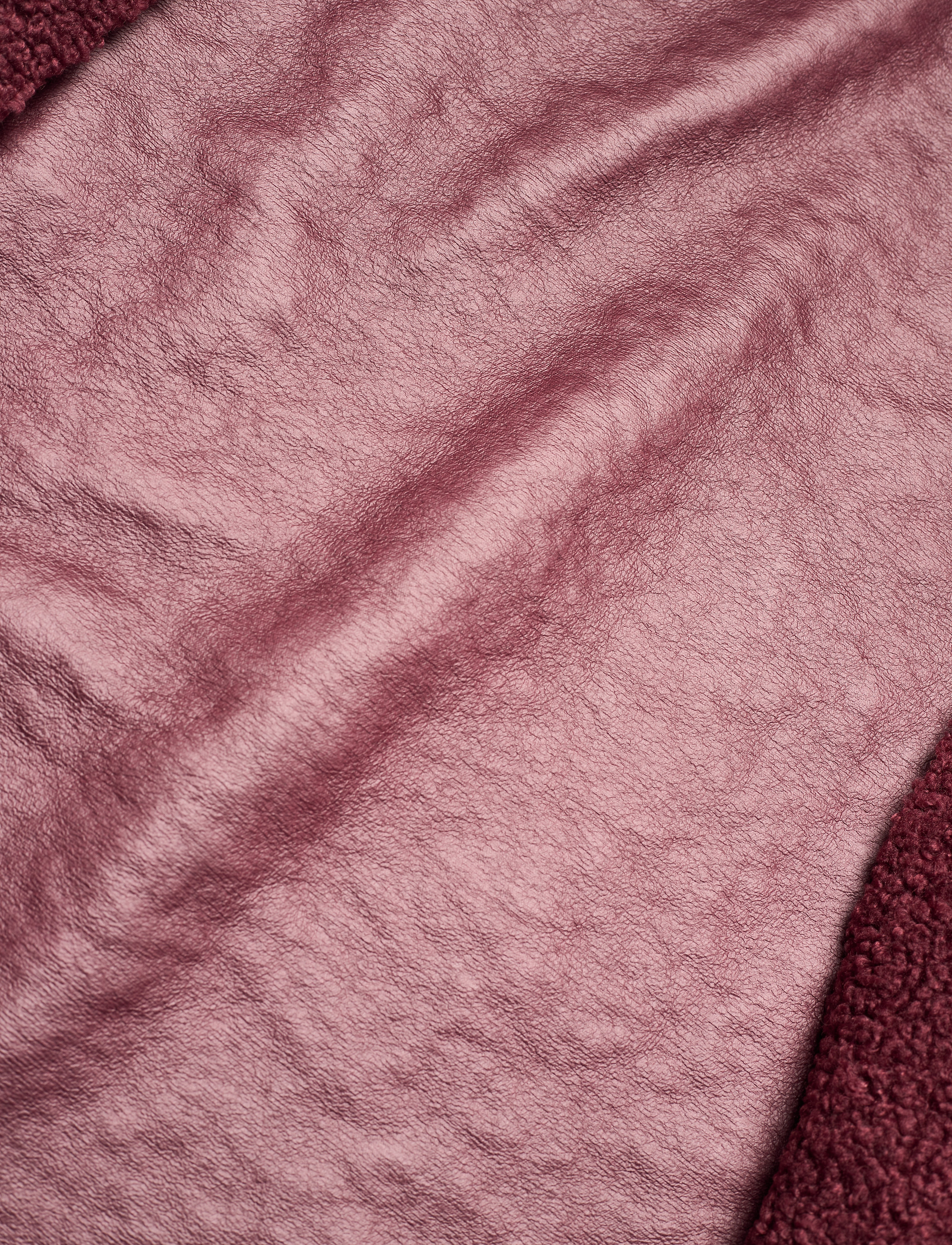 Esprit Collection - Double-faced coat in a plush look - bordeaux red - 4