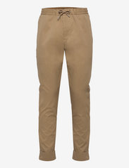 Chinos with an elasticated waistband made of blended organic - BEIGE