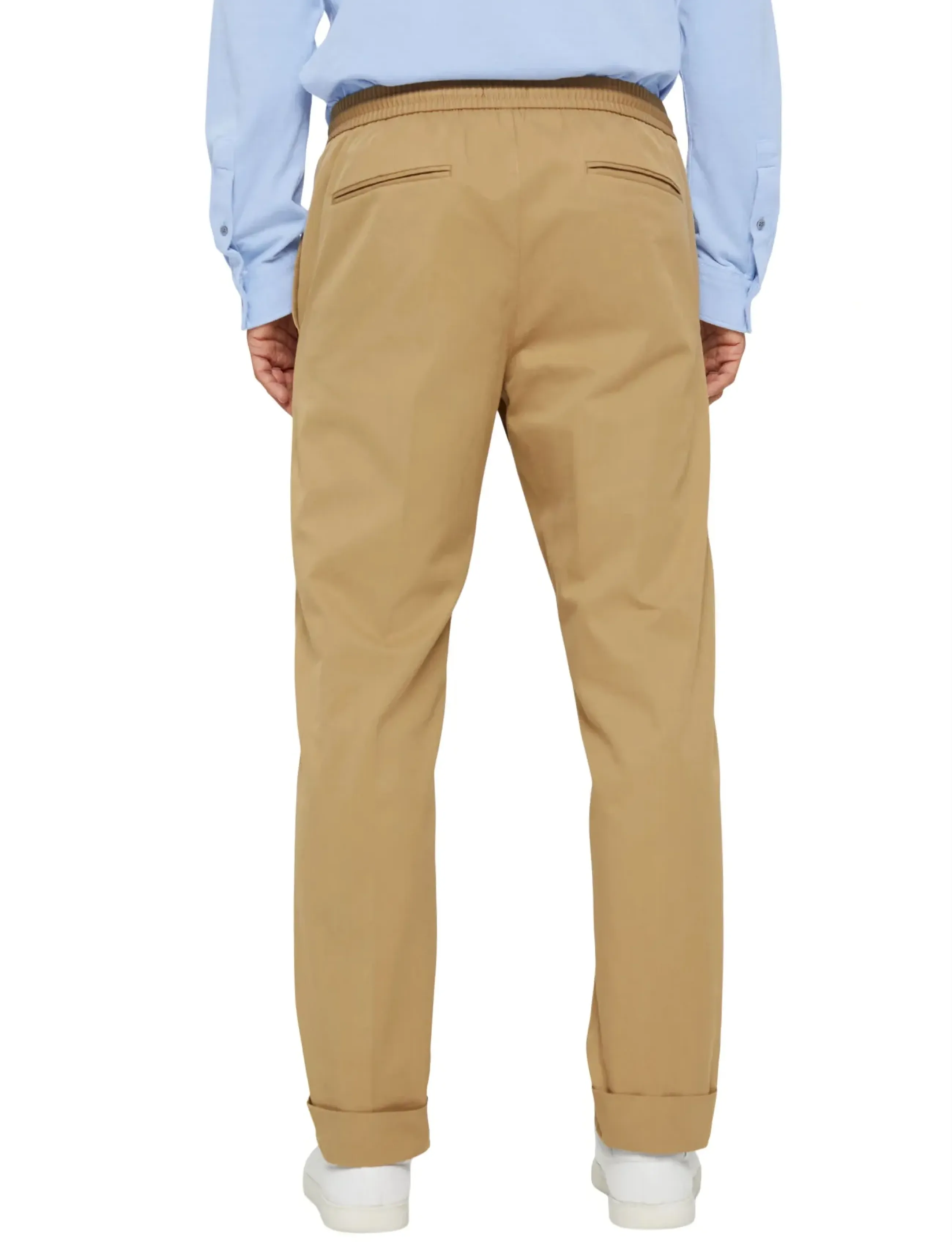 Esprit Collection - Chinos with an elasticated waistband made of blended organic - spodnie na co dzień - beige - 2