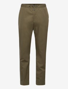 Chinos with an elasticated waistband made of blended organic, Esprit Collection