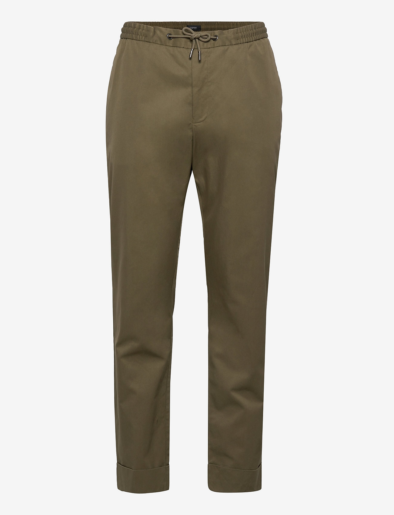 Esprit Collection - Chinos with an elasticated waistband made of blended organic - spodnie na co dzień - light khaki - 0