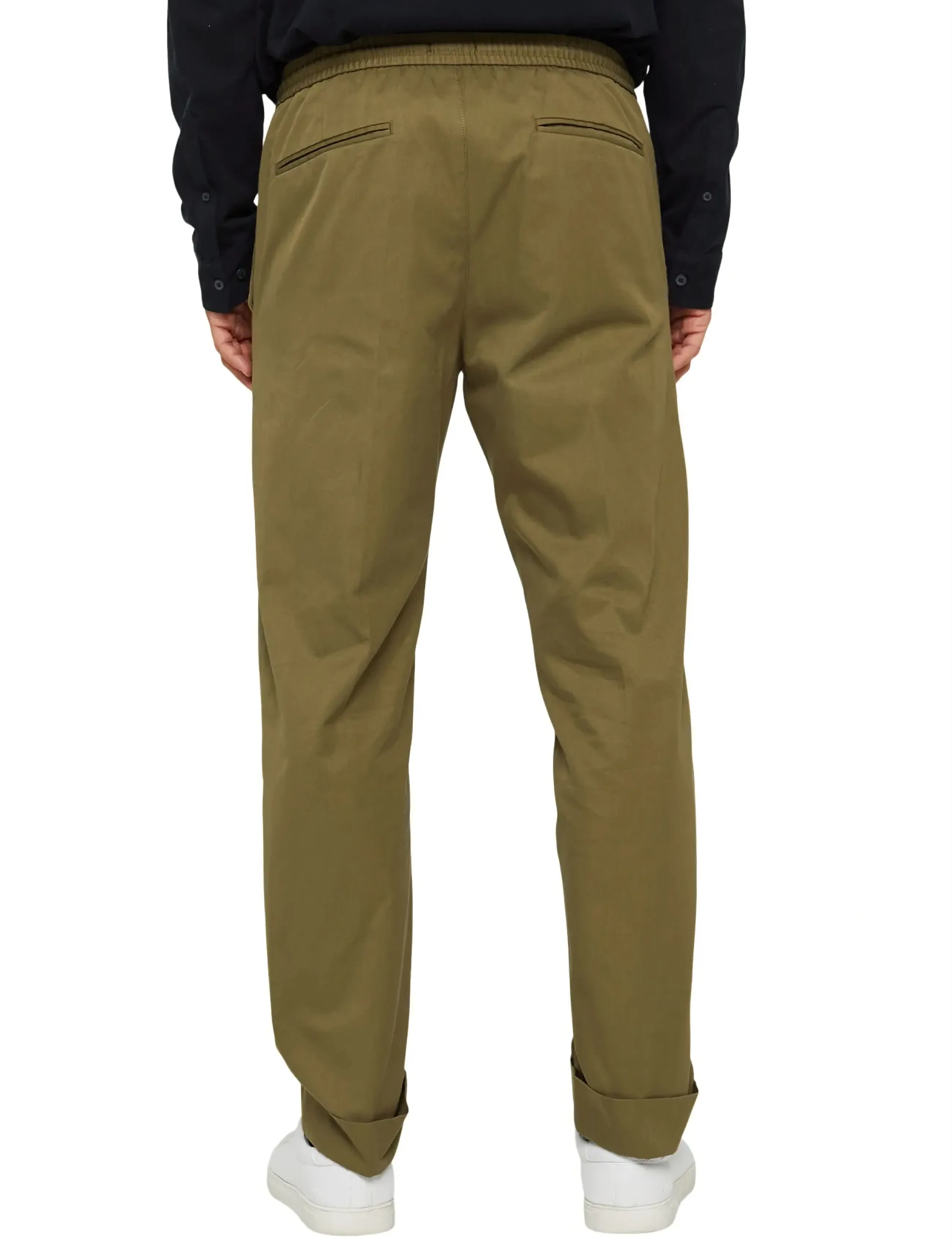 Esprit Collection - Chinos with an elasticated waistband made of blended organic - casual byxor - light khaki - 2