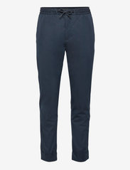Chinos with an elasticated waistband made of blended organic - NAVY