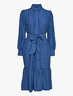 Checked midi dress - BLUE