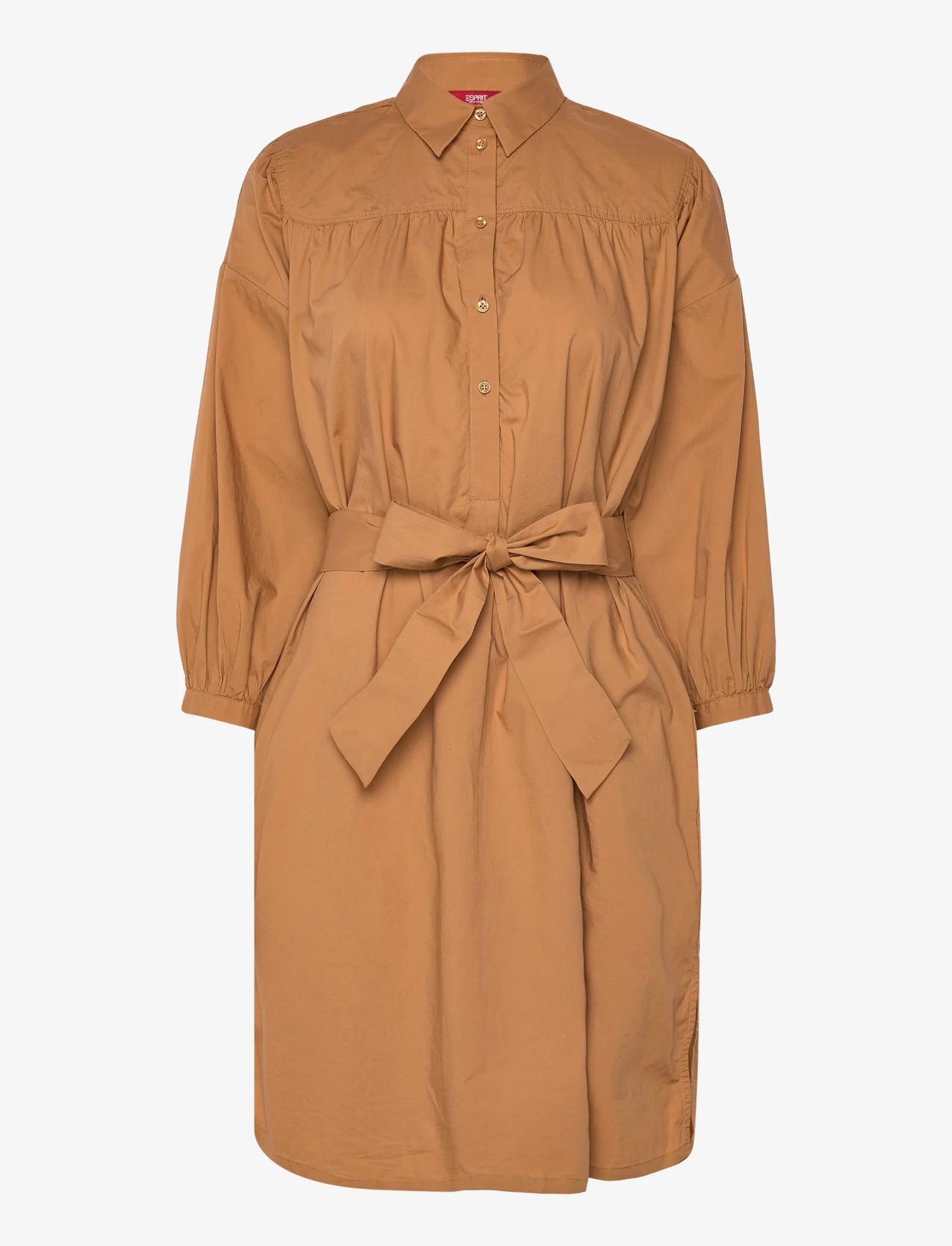 Esprit Collection - Women Dresses light woven midi - hemdkleider - caramel - 0