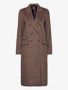 Checked wool-blend coat, Esprit Collection