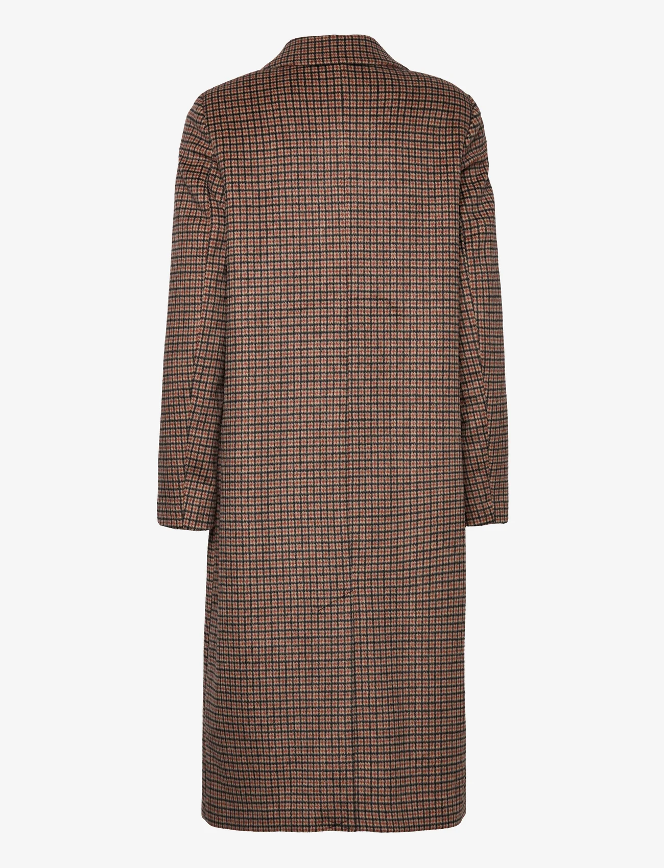 Esprit Collection - Checked wool-blend coat - vinterkappor - terracotta - 1