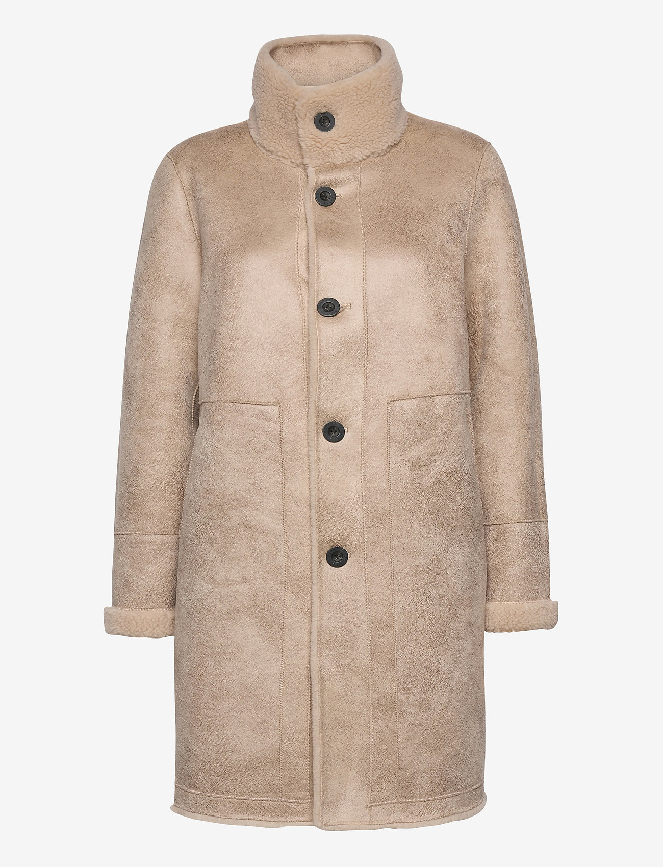 Esprit Collection - Faux shearling coat - sand - 1