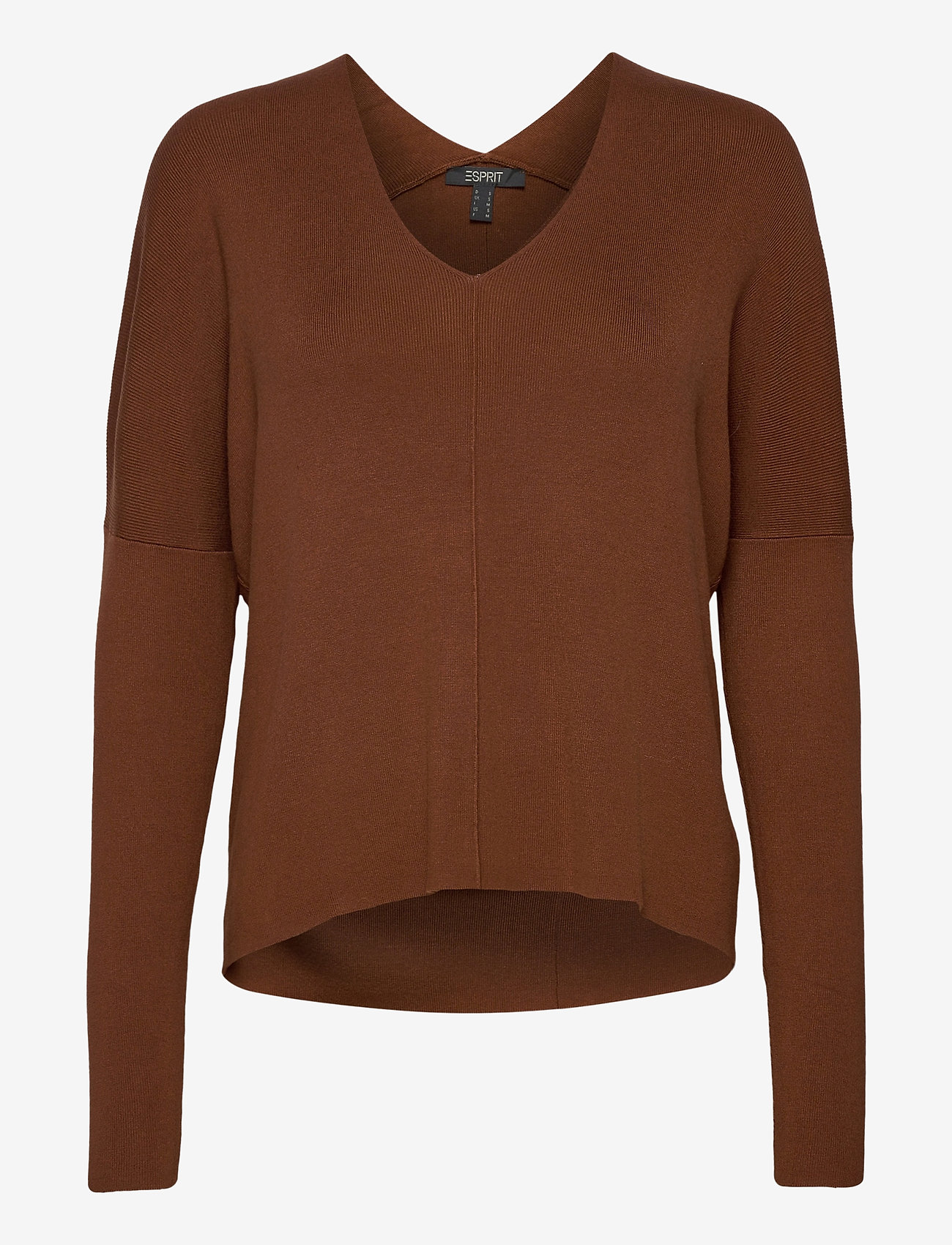 Esprit Collection - LENZING™ ECOVERO™ jumper with a V-neck - toffee - 0