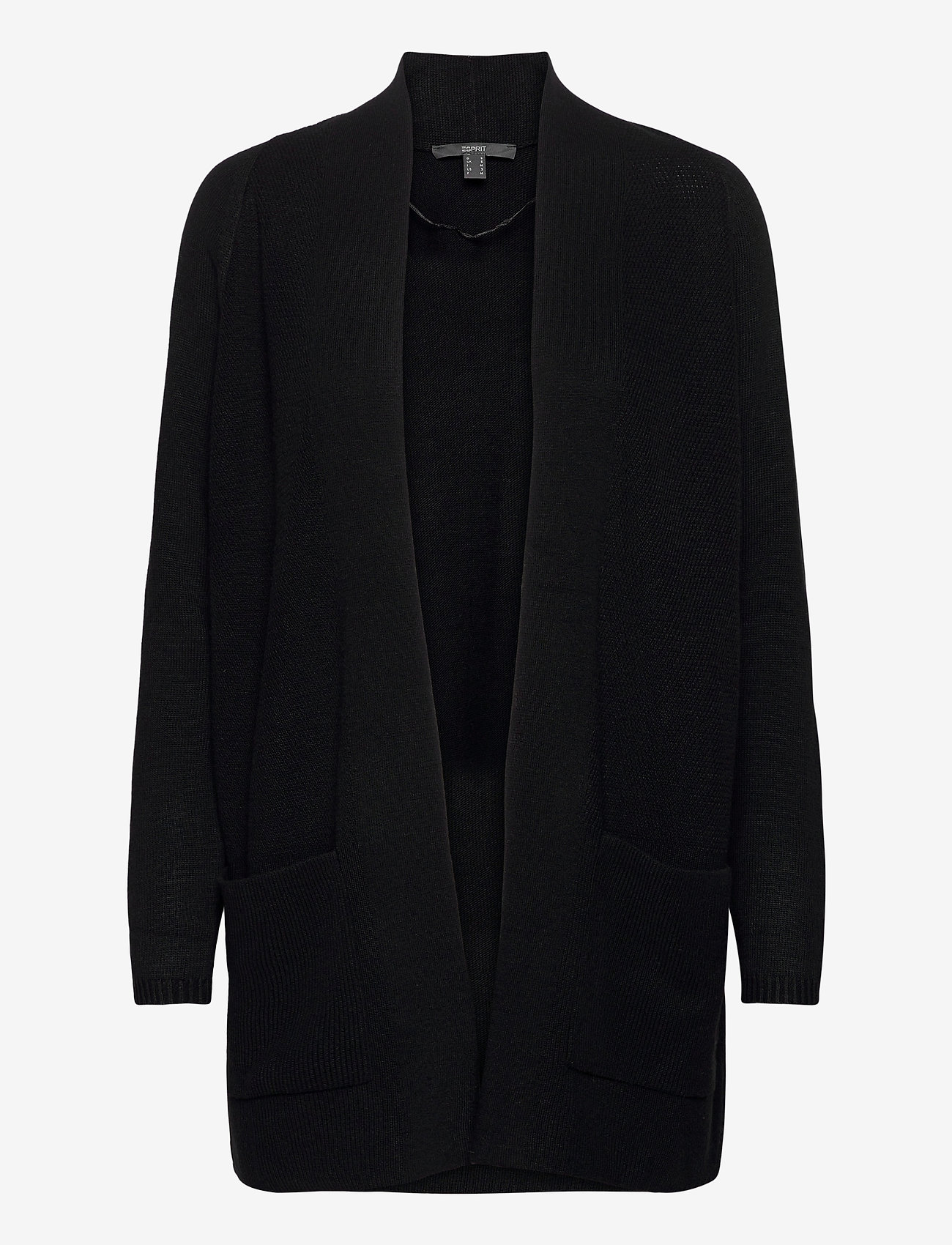 Open front cardigan with cashmere - BLACK