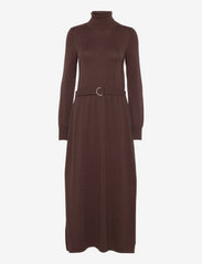 With cashmere and wool: fine knit maxi dress - DARK BROWN 5