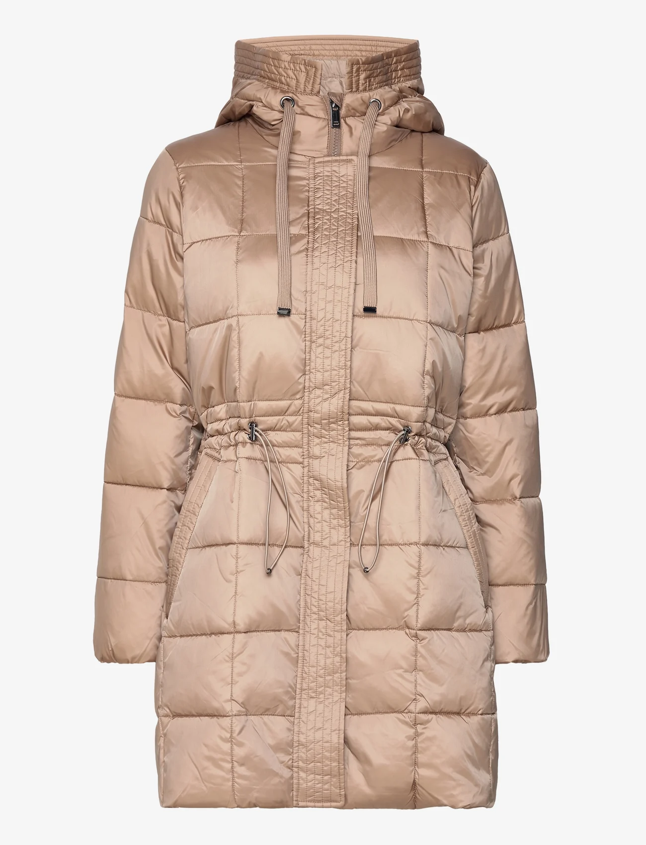 Esprit Collection - Quilted coat with drawstring waist - wintermäntel - light taupe - 0