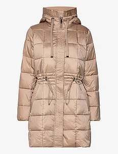 Quilted coat with drawstring waist, Esprit Collection
