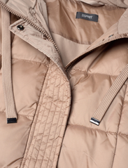 Esprit Collection - Quilted coat with drawstring waist - winter jackets - light taupe - 2