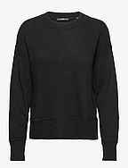 Knitted wool blend jumper - BLACK