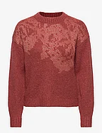 Knitted wool blend jumper - TERRACOTTA 3