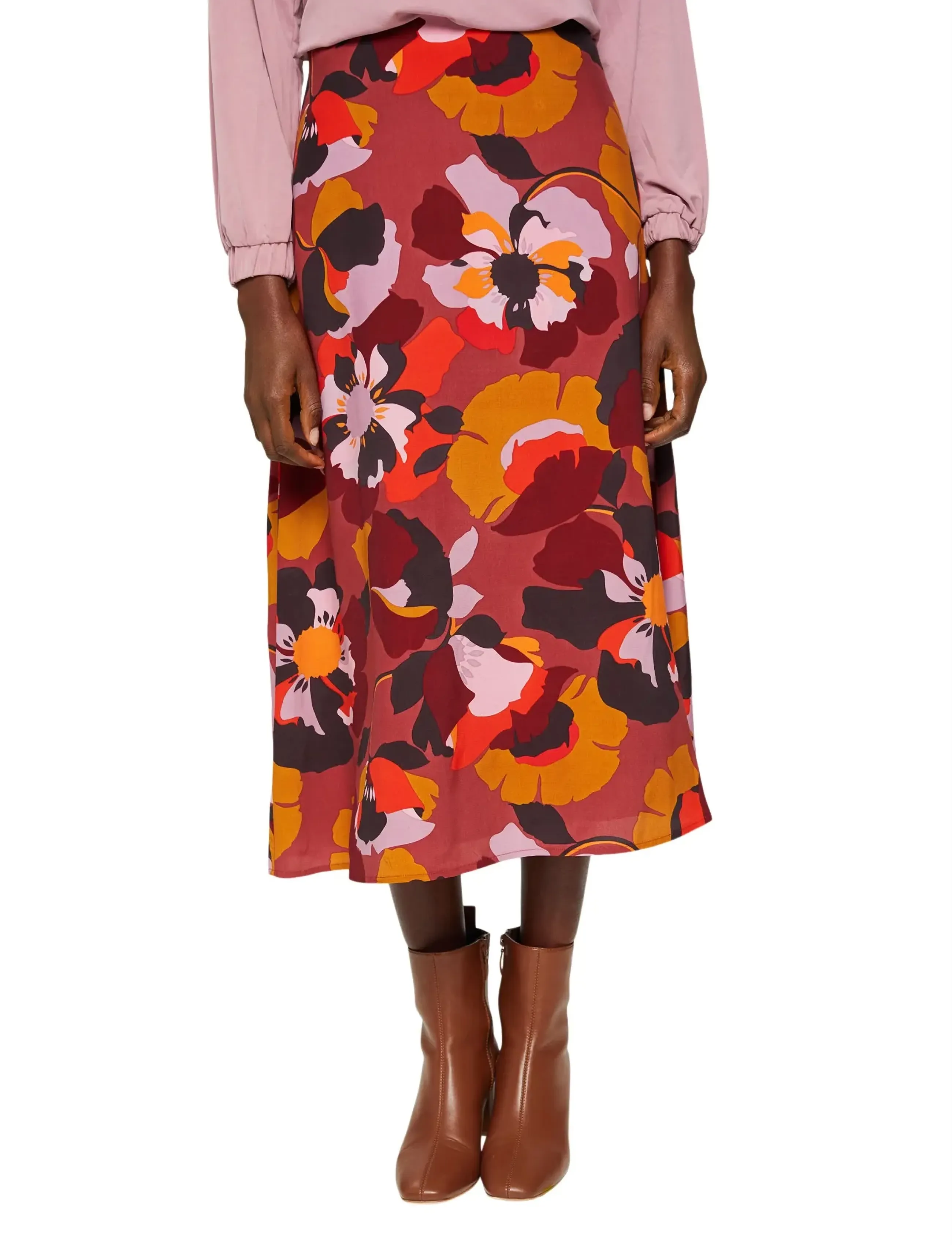 Esprit Collection - Women Skirts light woven midi - midi-röcke - terracotta 4 - 3