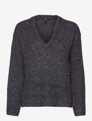 Wool blend: glitter yarn detail jumper - NAVY 4