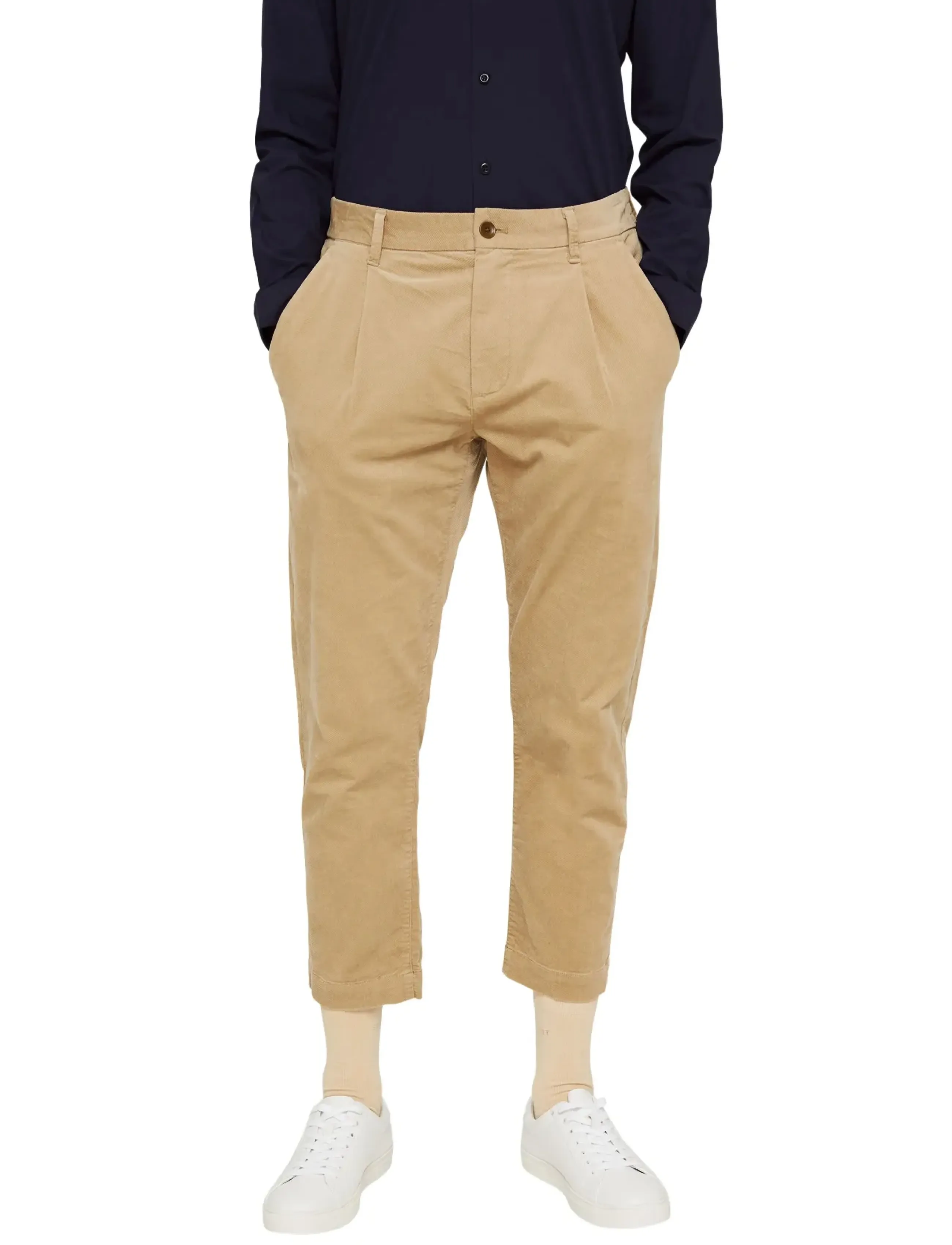 Esprit Collection - Men Pants woven cropped - chinos - beige - 3
