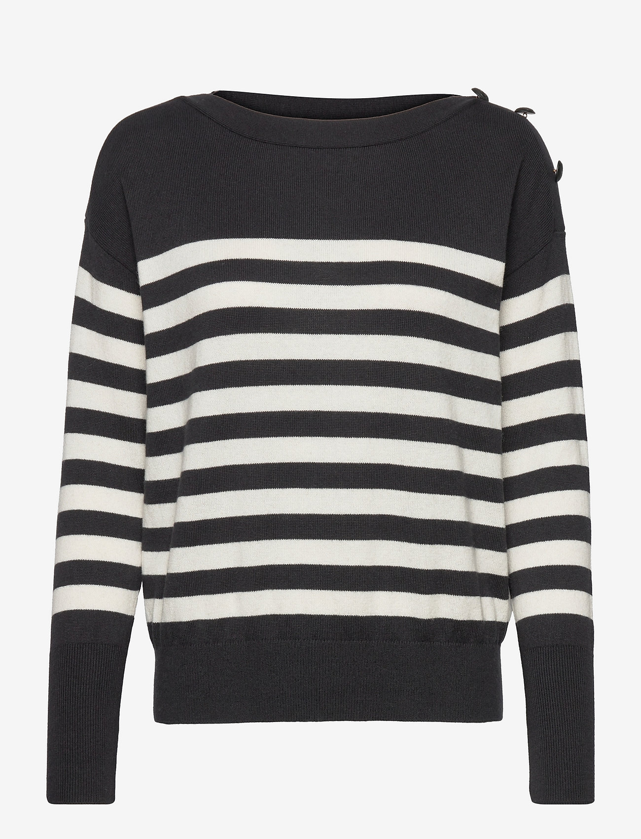Esprit Collection - Blended cashmere jumper with a button detail - black 3 - 0