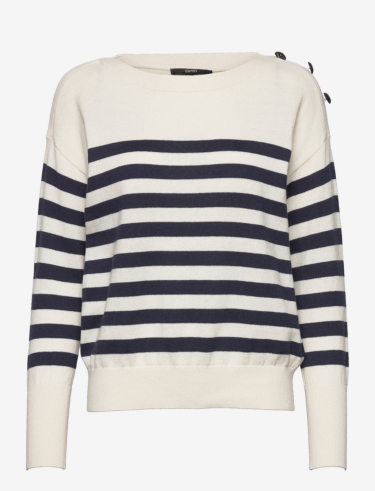 Blended cashmere jumper with a button detail - OFF WHITE 4