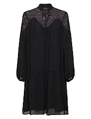 Esprit Collection - Chiffon mini dress with lace - vakarėlių drabužiai išparduotuvių kainomis - black - 0