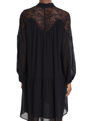 Esprit Collection - Chiffon mini dress with lace - black - 3