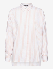 Striped oversized high low blouse - WHITE 3