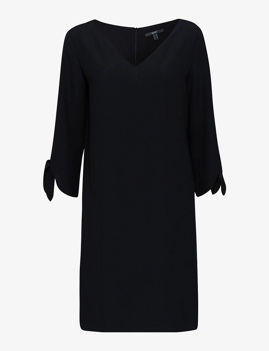Esprit Collection - Crêpe dress with laser-cut details - black - 0