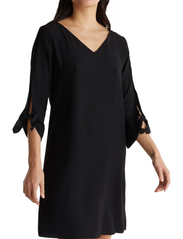 Esprit Collection - Crêpe dress with laser-cut details - midi dresses - black - 3